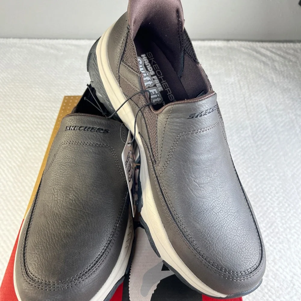 Skechers Hands Free Slip-ins Izaiah Brown Swift Fit M Shoes 182001S Size‎ 9 NIB